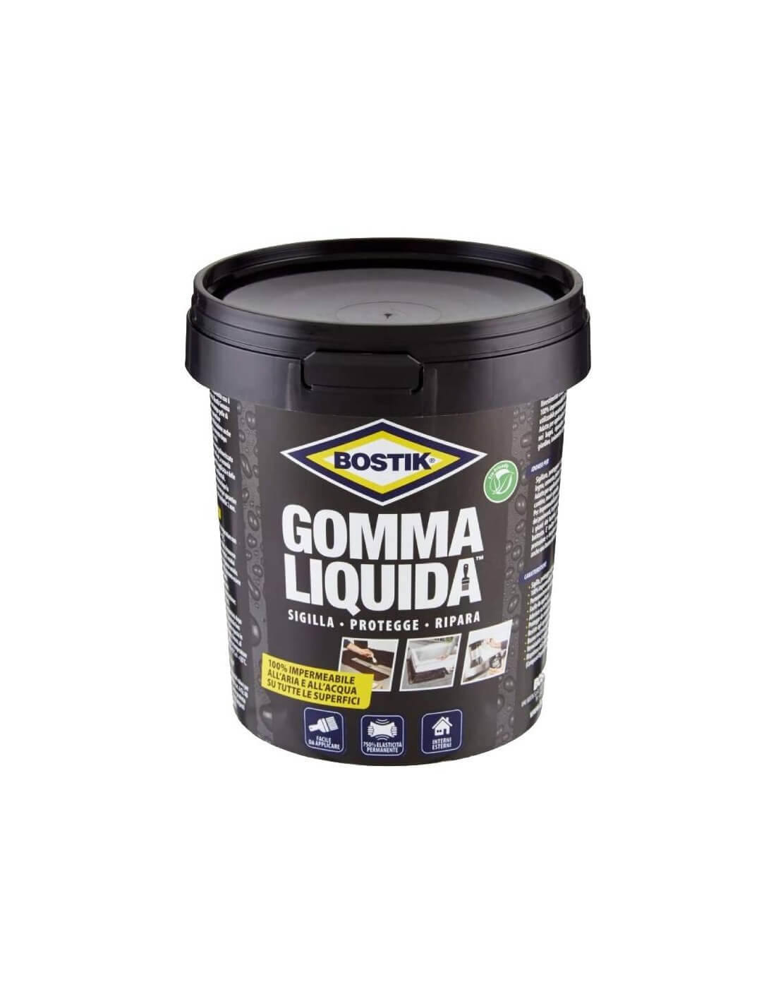 Gomma Liquida Nera Bostik Rivestimento Ripara e Protegge 750 ml D2070