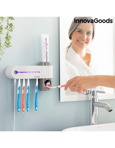 Sterilizzatore UV per Spazzolini da Denti con Supporto e Dispenser di  Dentifricio Smiluv InnovaGoods